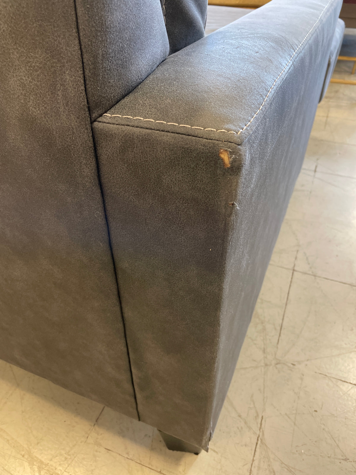 3-Seat Dark Gray Sofa with Lounge Extension
