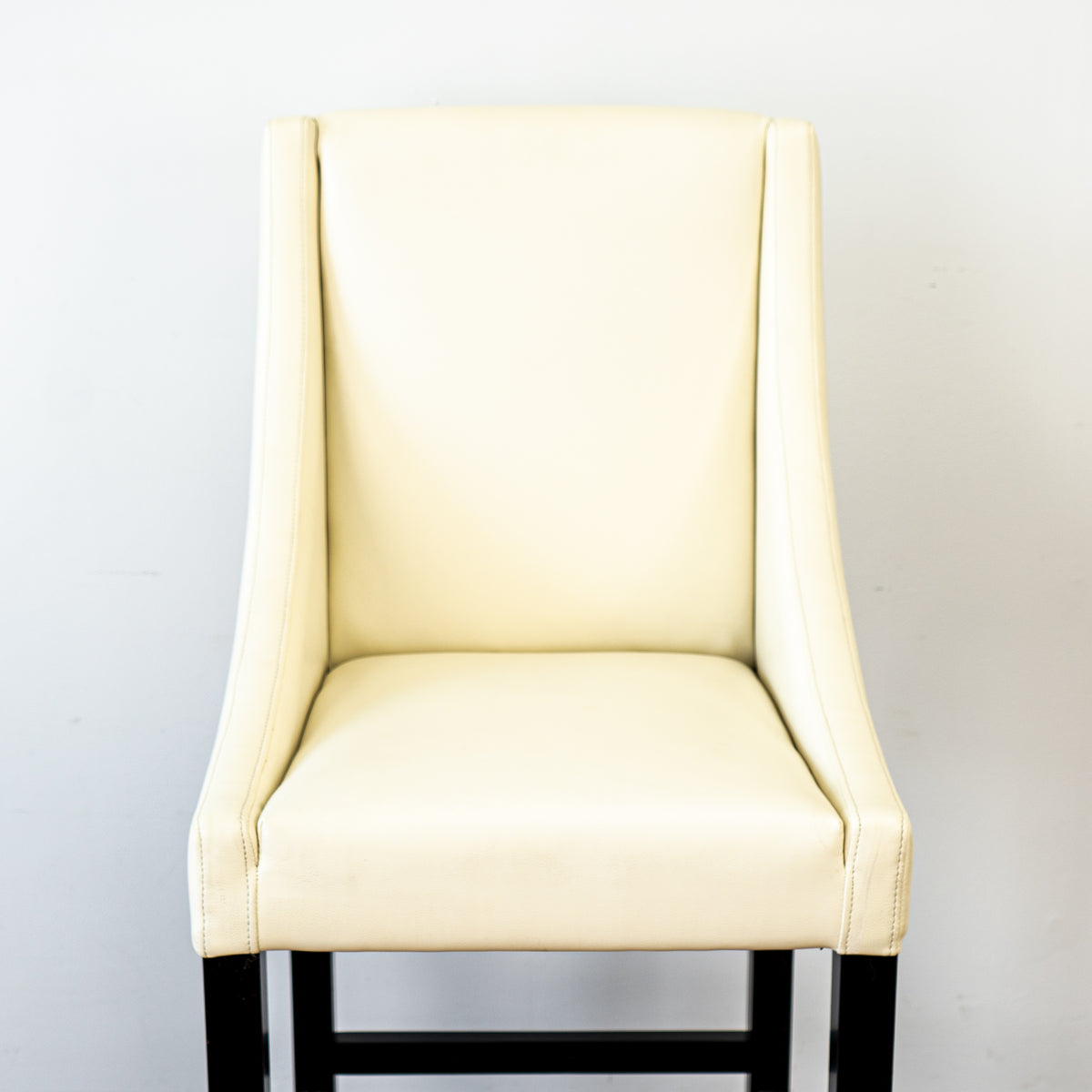 High Back Counter Stool in Cream Leather