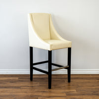 High Back Counter Stool in Cream Leather