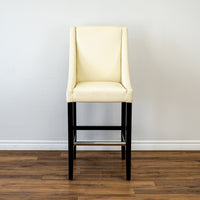 High Back Counter Stool in Cream Leather