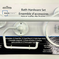 3-Piece Bathroom Hardware Set in White Finish