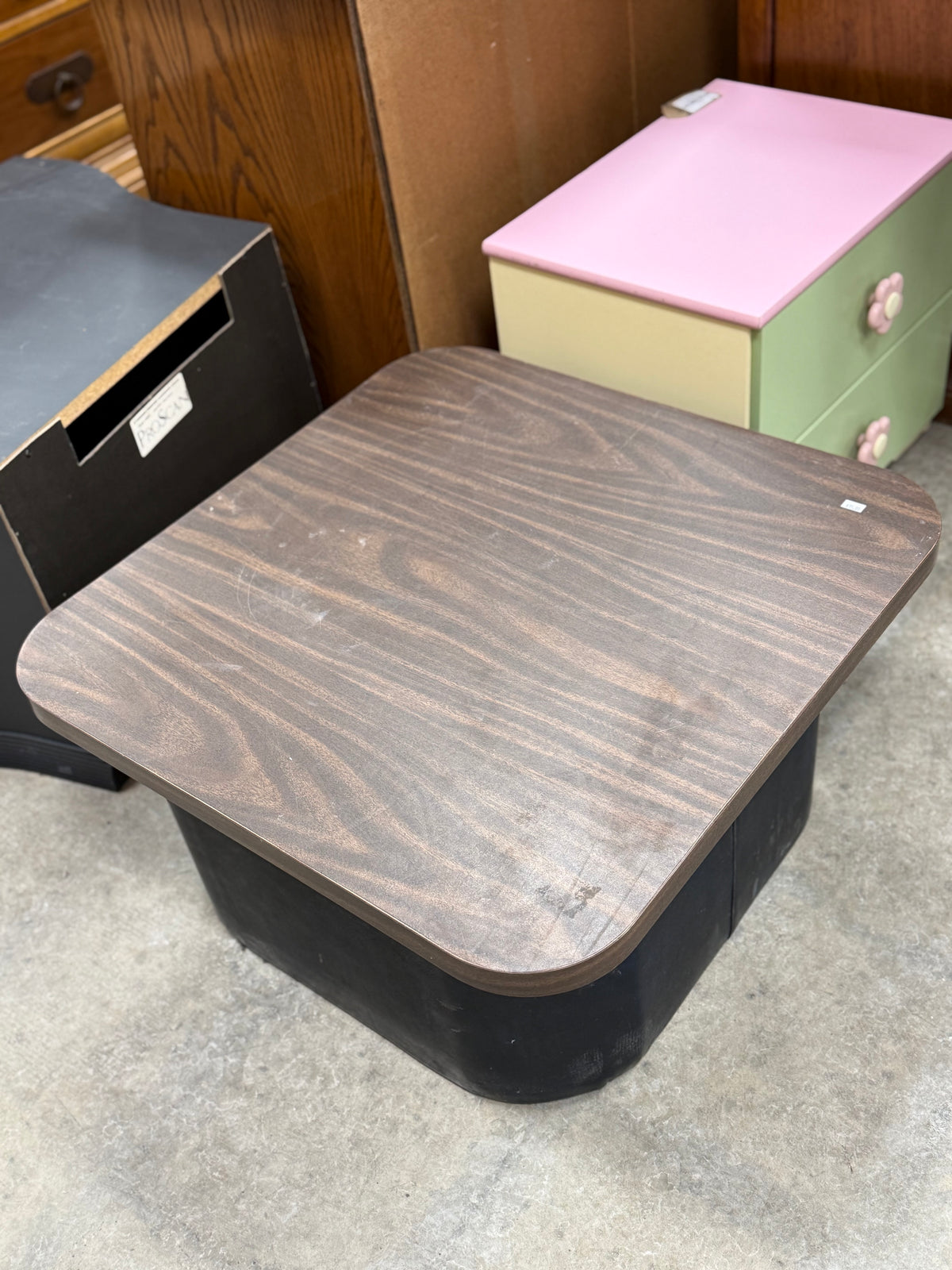 Woodgrain Top and Back Squared Accent Table
