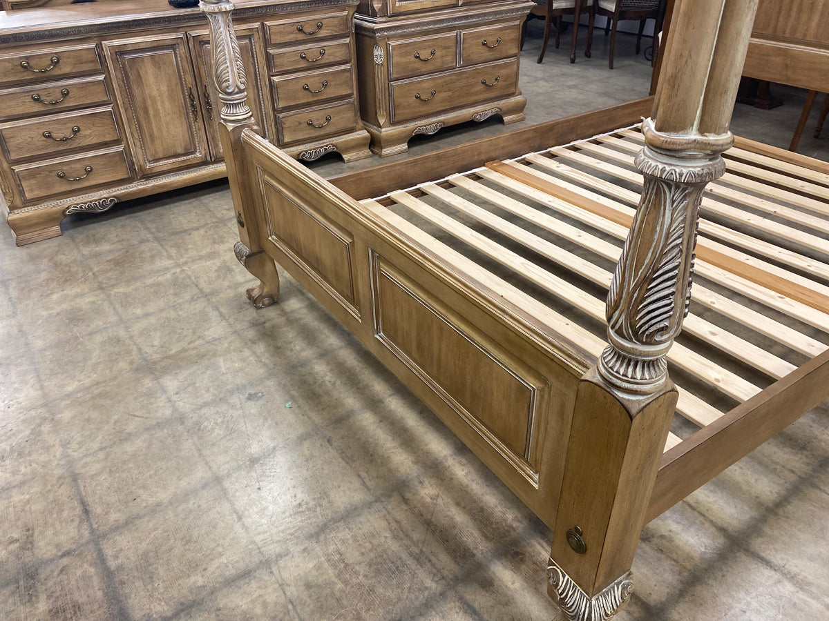 French Provincial Four Poster Queen Bed Frame