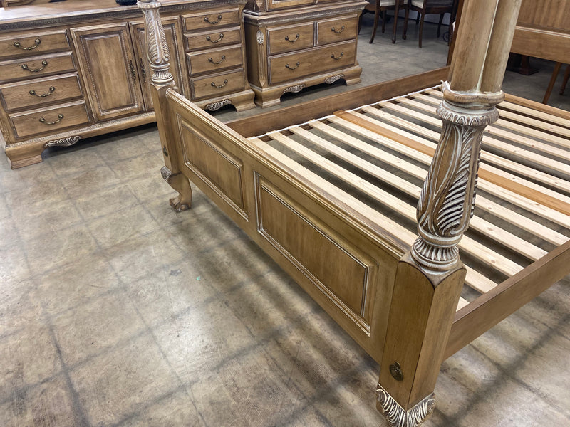 French Provincial Four Poster Queen Bed Frame