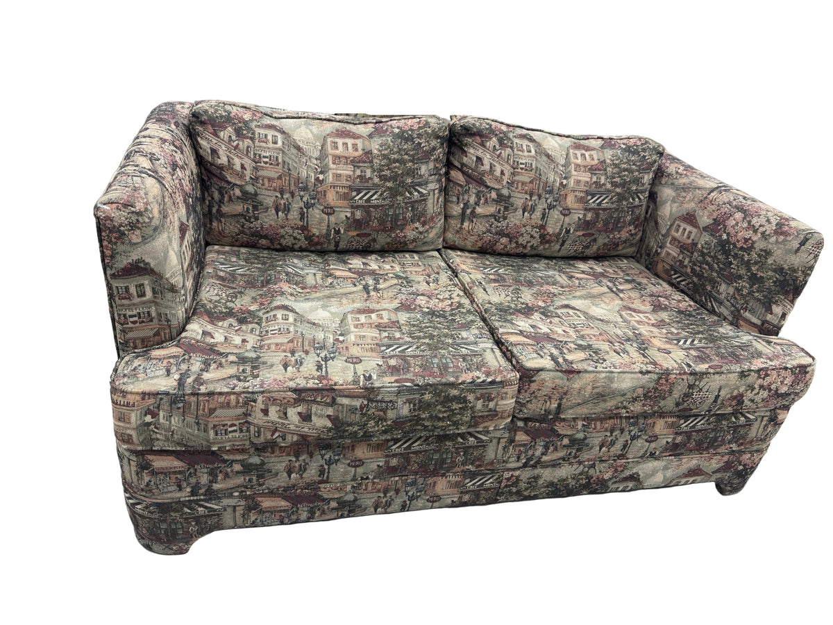 Fabric Loveseat With Picturesque Design