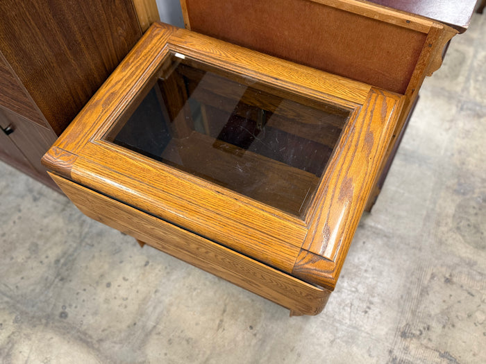 Small Honey Brown Foldable Side Table
