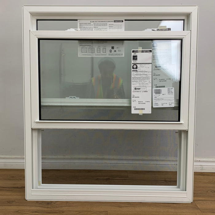 39.625x34.625-Inch White Single Hung Window with Screen & Lock