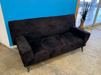 Black Velvet 3-Seater Futon