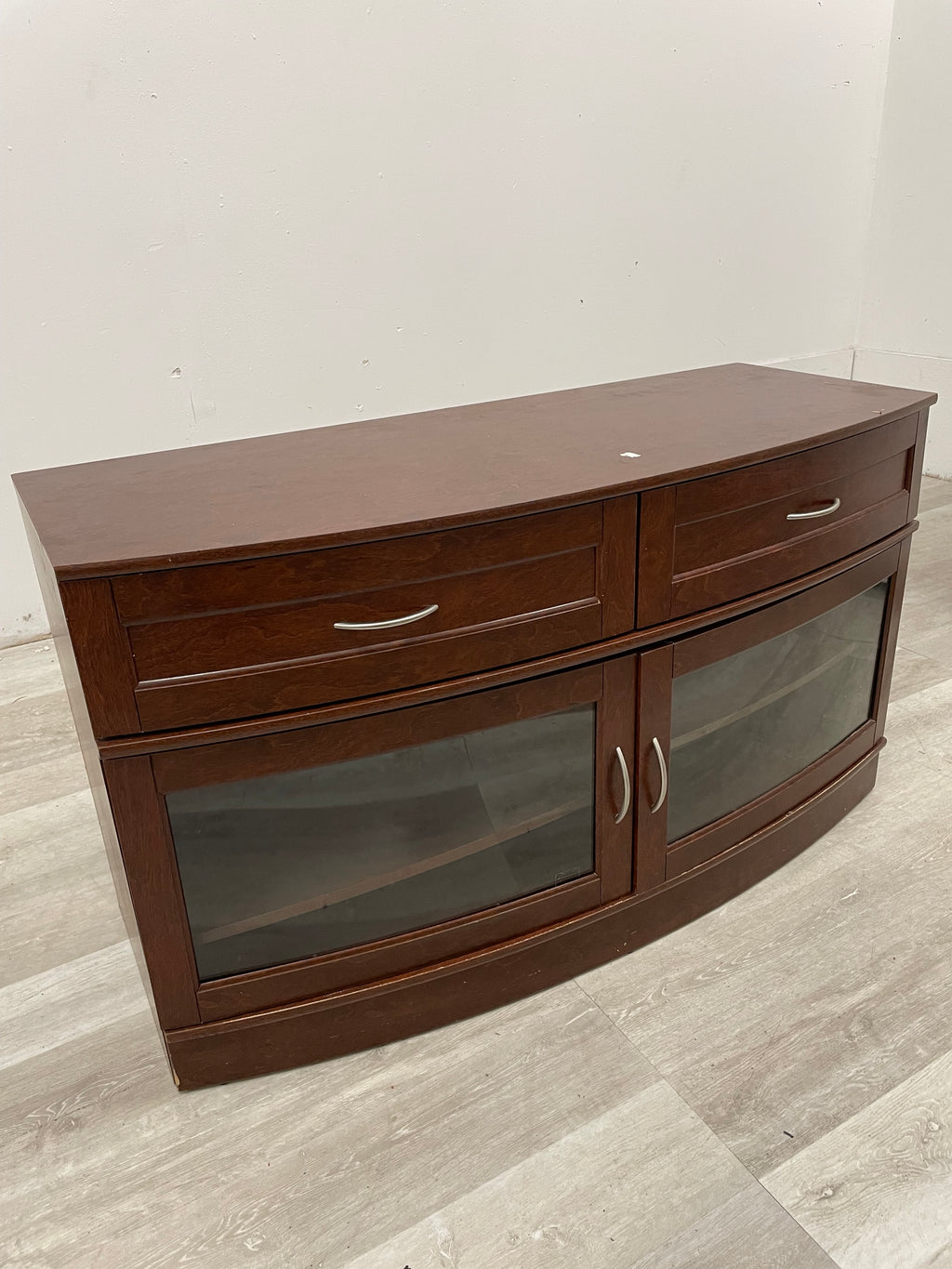 Solid Wood Unit With Lower Glass Cabinets