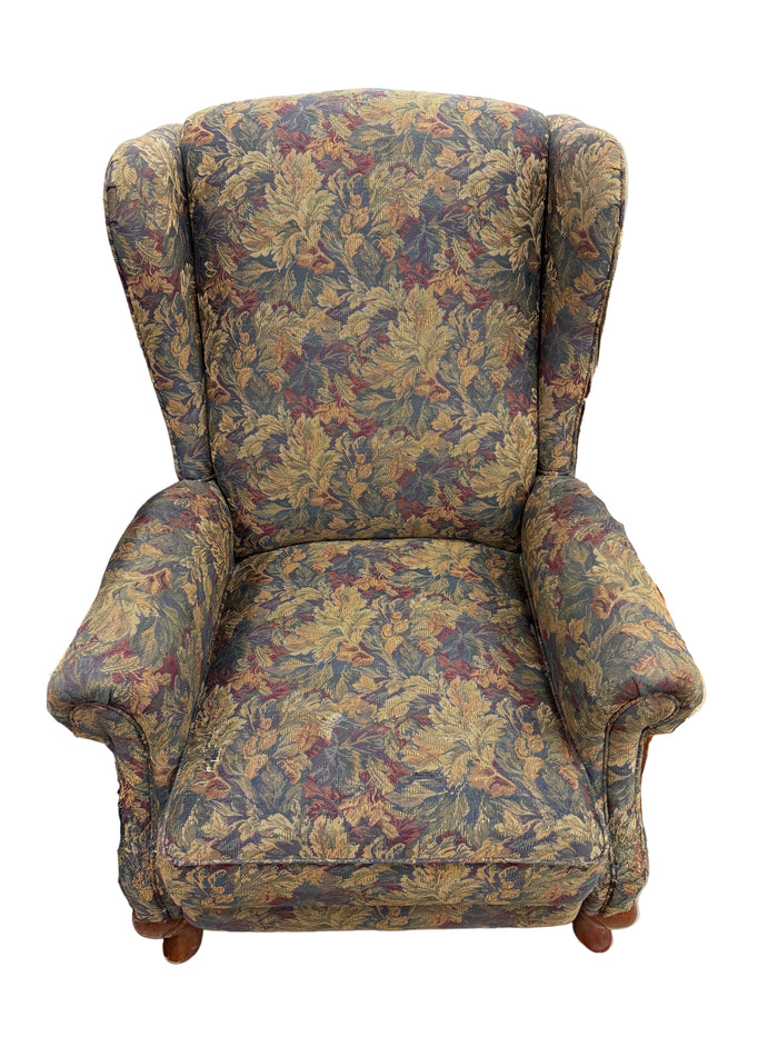 Vintage Multi-Coloured Floral Wingback Chair