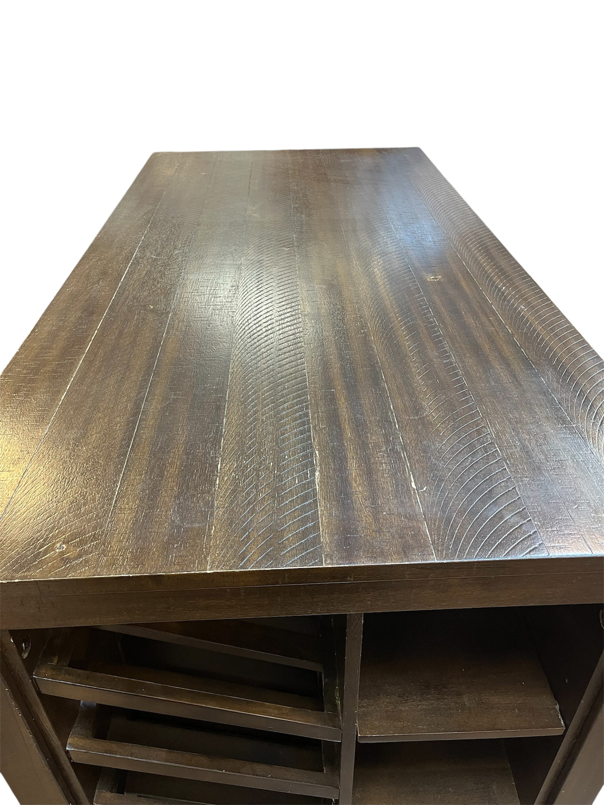 Counter Height Wooden Dining Table With Storage