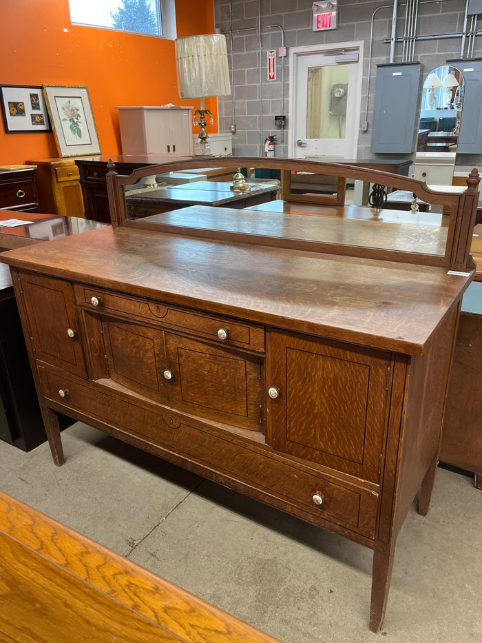 60"W Antique Solid Wood Sideboard