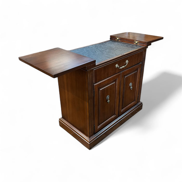 Expandable Bar Cabinet With Brass Hardware