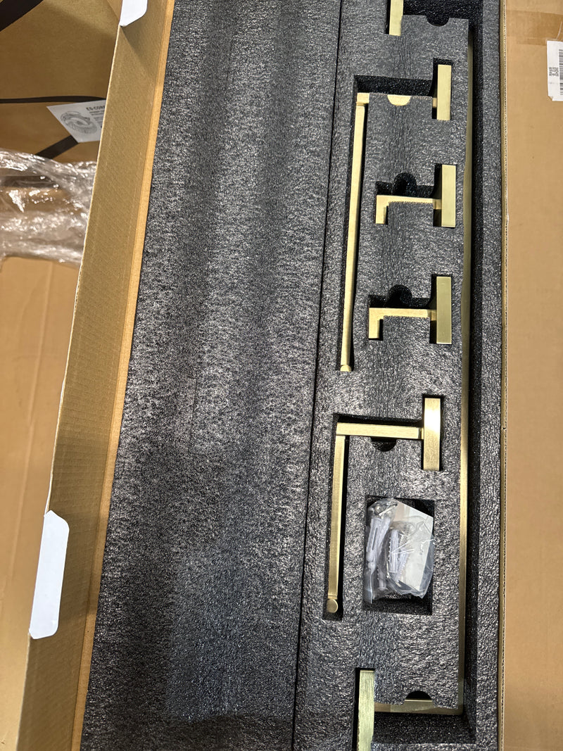 Brushed Gold Bathroom Accessories - Set of 5