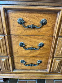 Solid Wood Sideboard With Ornate Carved Doors