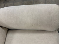 Cream Plush Loveseat with Throw Pillows