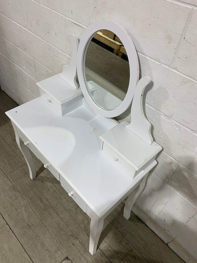 White Vanity with Mirror