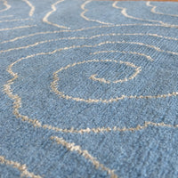 3x5-ft Tingpa Nickel Blue Rug, Wool and Silk, 2-0060554