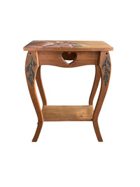 2-Tier Solid Wood Deer Side Table