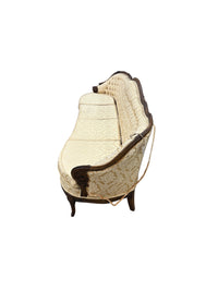 French Provincial-Style Gold Damask Sofa