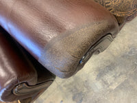 Brown Leather Armchair With Fabric Seating