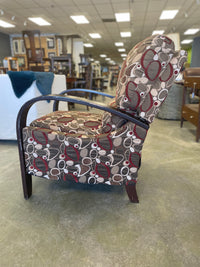 Brown & Red Cushioned Recliner