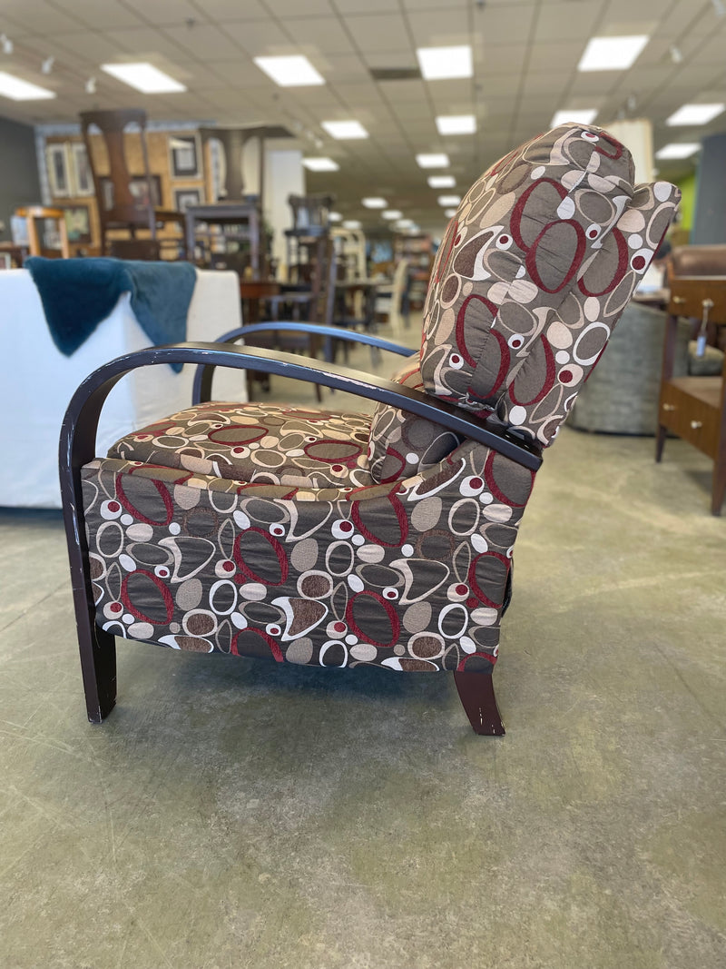 Brown & Red Cushioned Recliner