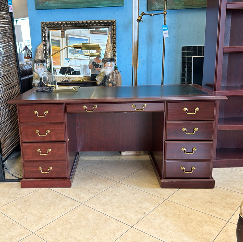 Maroon Desk - 6 Drawers