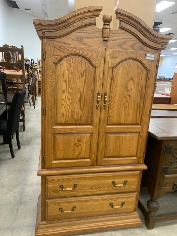Wooden Armoire With 2 Drawers