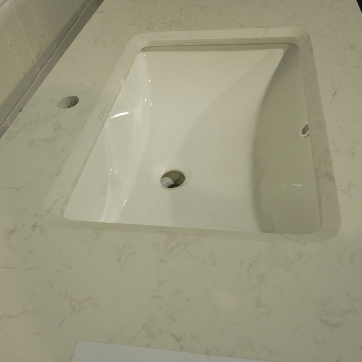 Art Bathe Calais 75-in W x 22-in D White Vanity with Stone Top Sink