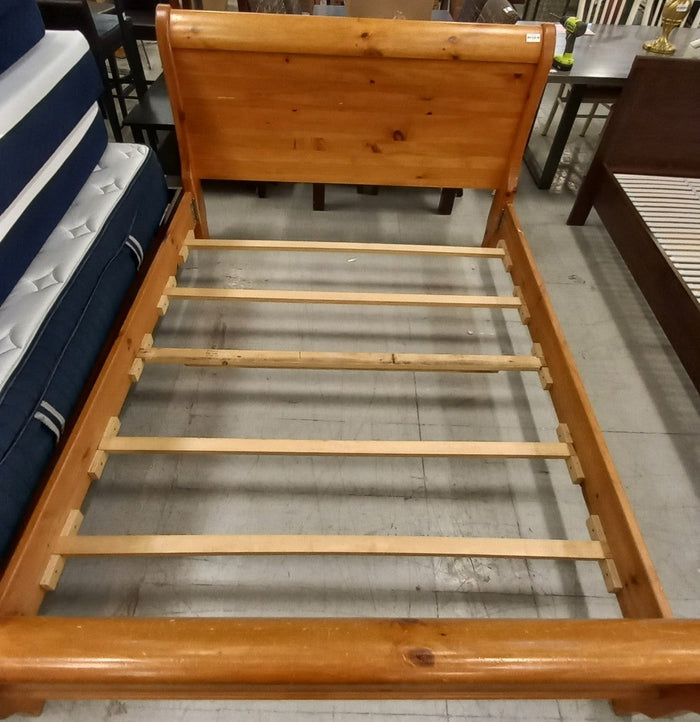 59-Inch Brown Wooden Bedframe
