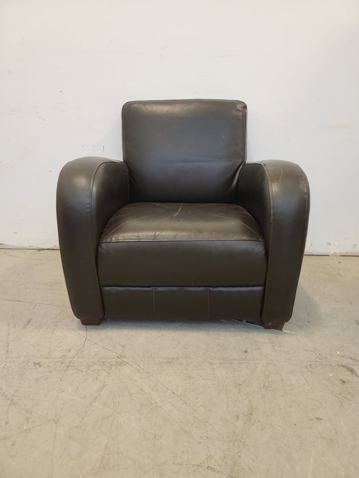 Dark Brown Pleather Armchair