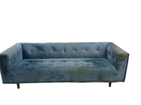 Blue 3-Seater Fabric Sofa (Stained)