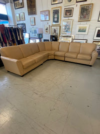 Tan Leather Sectional Sofa