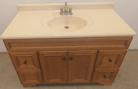48-in Golden Bathroom Vanity Base Cabinet with Top