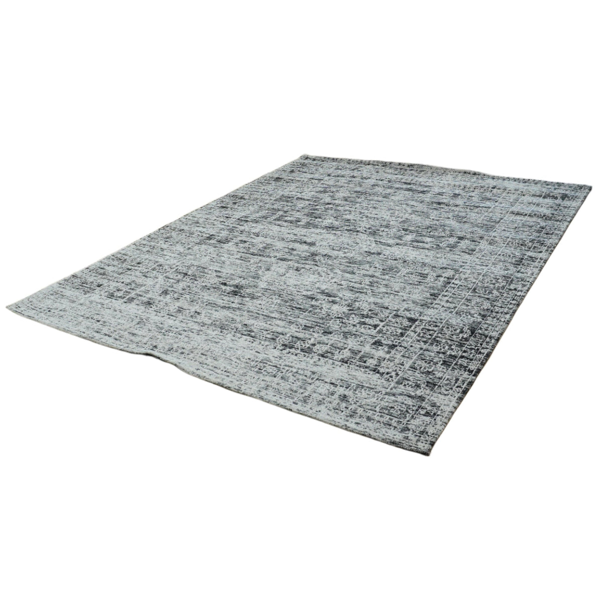 8x10-ft Cotton & Chenille Area Rug - Hazy Charcoal