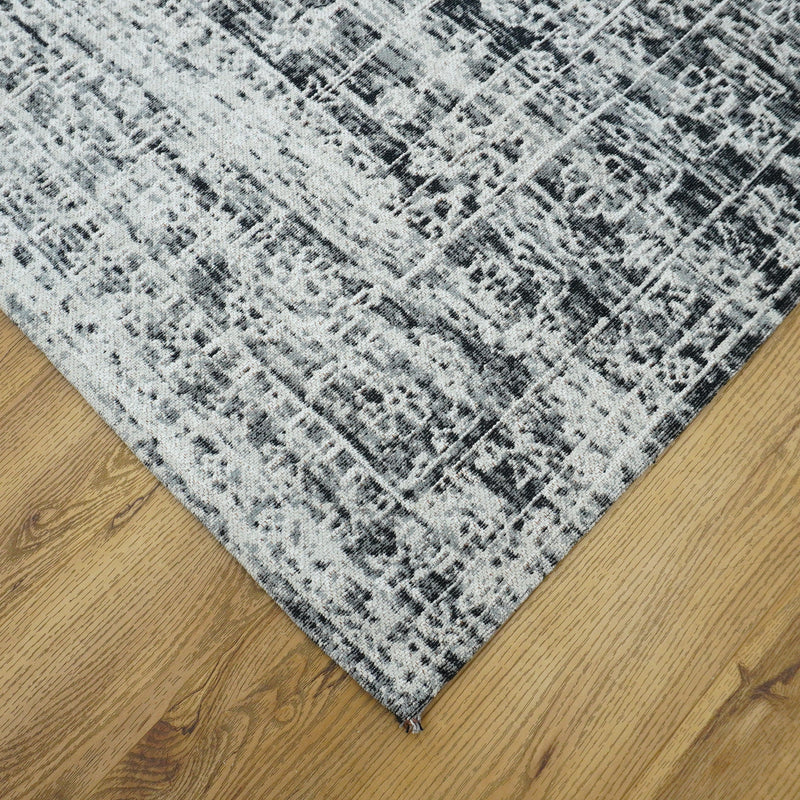 8x10-ft Cotton & Chenille Area Rug - Hazy Charcoal