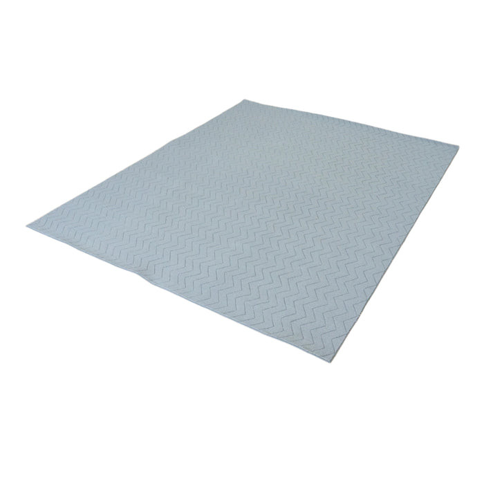 8x10-ft Wool Area Rug - Chevron Grey