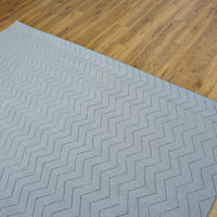 8x10-ft Wool Area Rug - Chevron Grey
