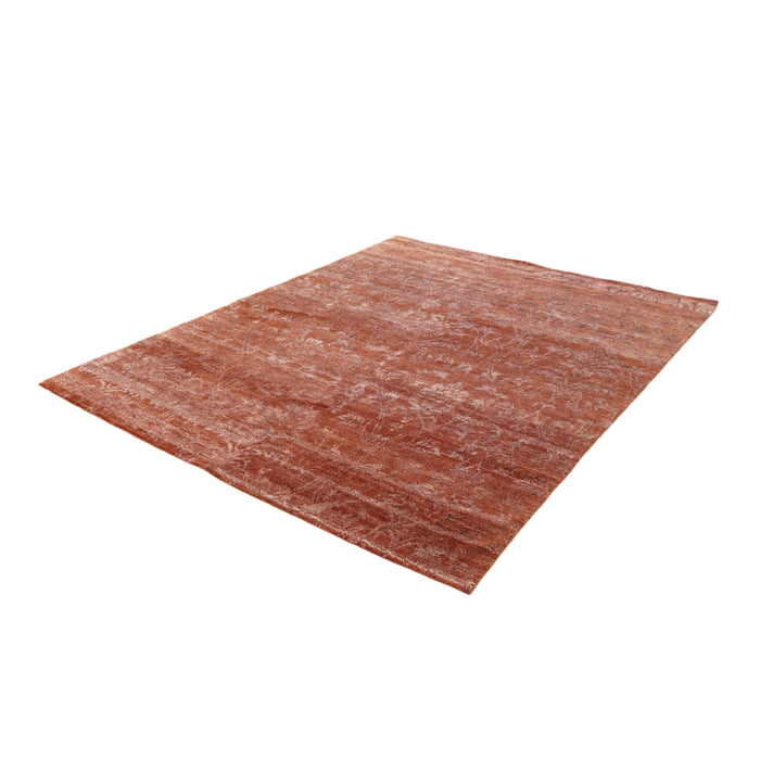 8x10-ft Wool & Silk Area Rug - Rust Red