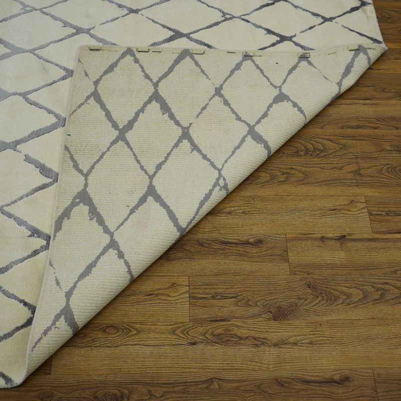 8x10-ft Luxcelle & Wool Area Rug - Twilight Ivory/Grey