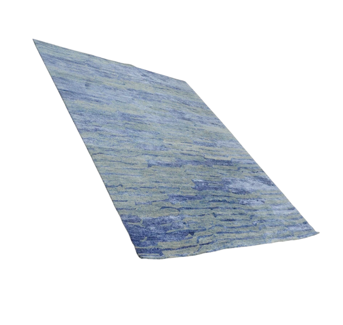 8x10-ft Wool Area Rug, Blue Sea Breeze