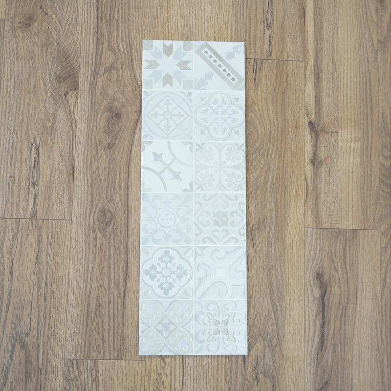 8x24-inch Grisha Backlash Ceramic Tiles in Gold Decor - 12 sq. ft. (9 pcs)