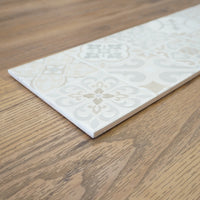 8x24-inch Grisha Backlash Ceramic Tiles in Gold Decor - 12 sq. ft. (9 pcs)