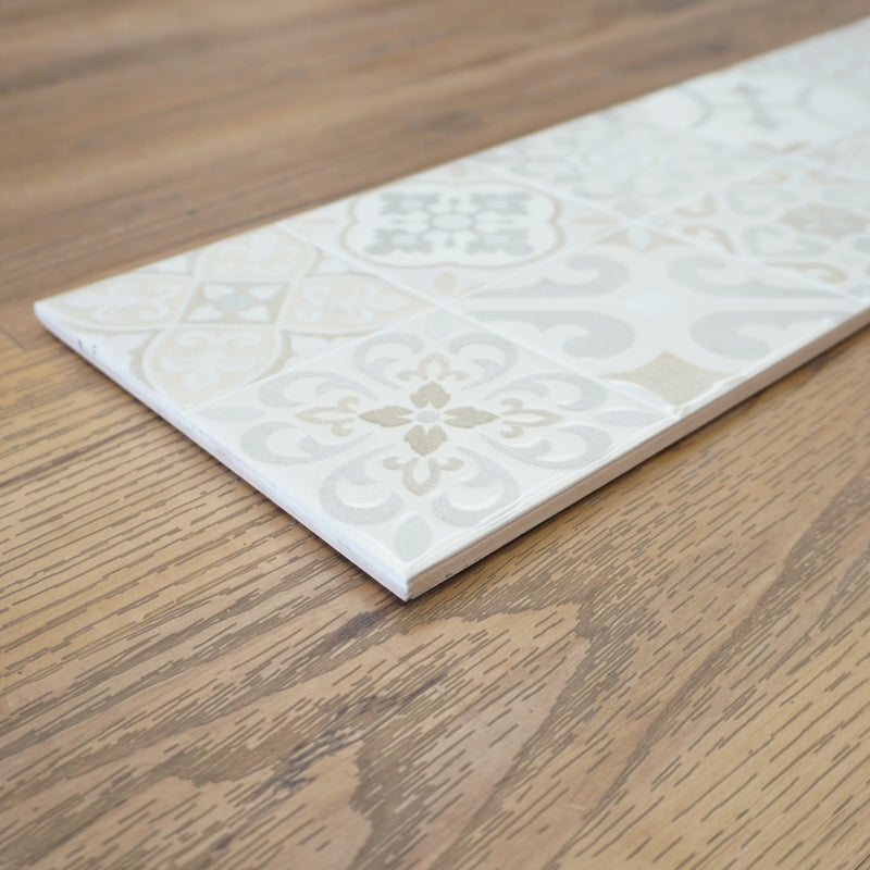 8x24-inch Grisha Backlash Ceramic Tiles in Gold Decor - 12 sq. ft. (9 pcs)