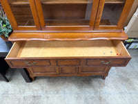 Light Honey Orange Brownish Dining Buffet with Hutch