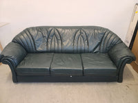 Green 3-Seat Pleather Sofa