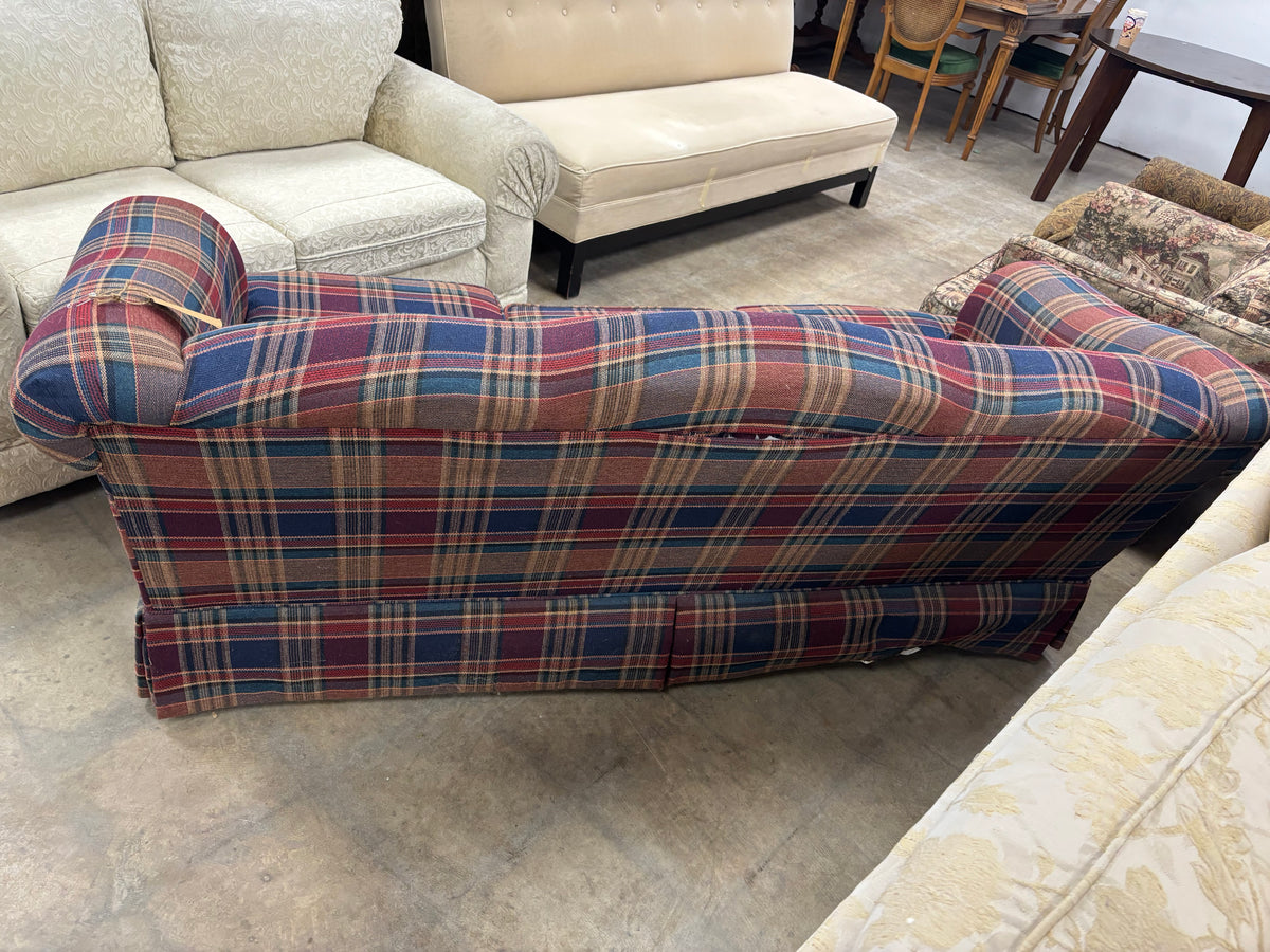 Red and Blue Plaid Couch