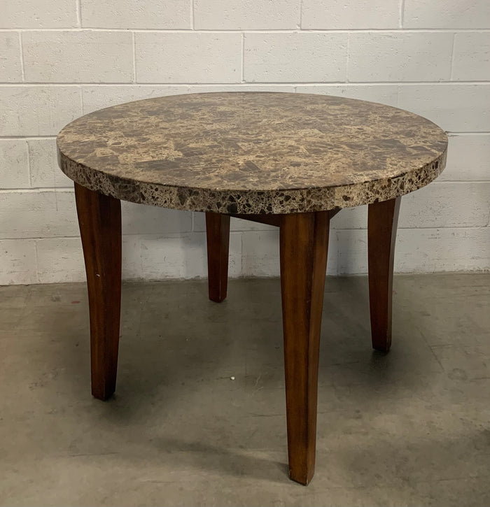 42" Faux Granite Table with 3 Chairs