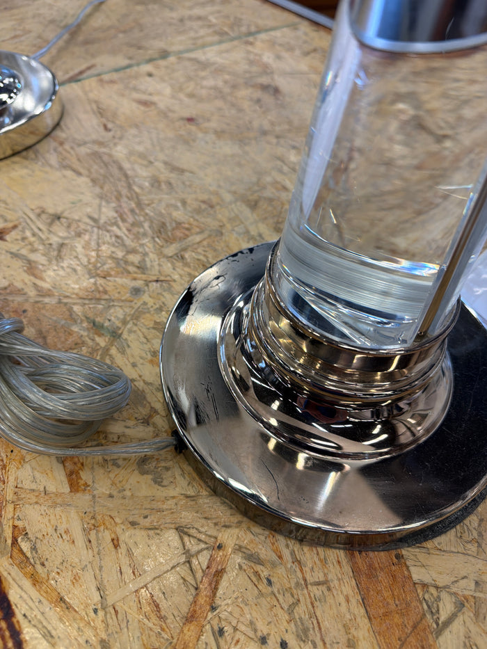 Oneida Lucite & Chrome Base Table Lamp